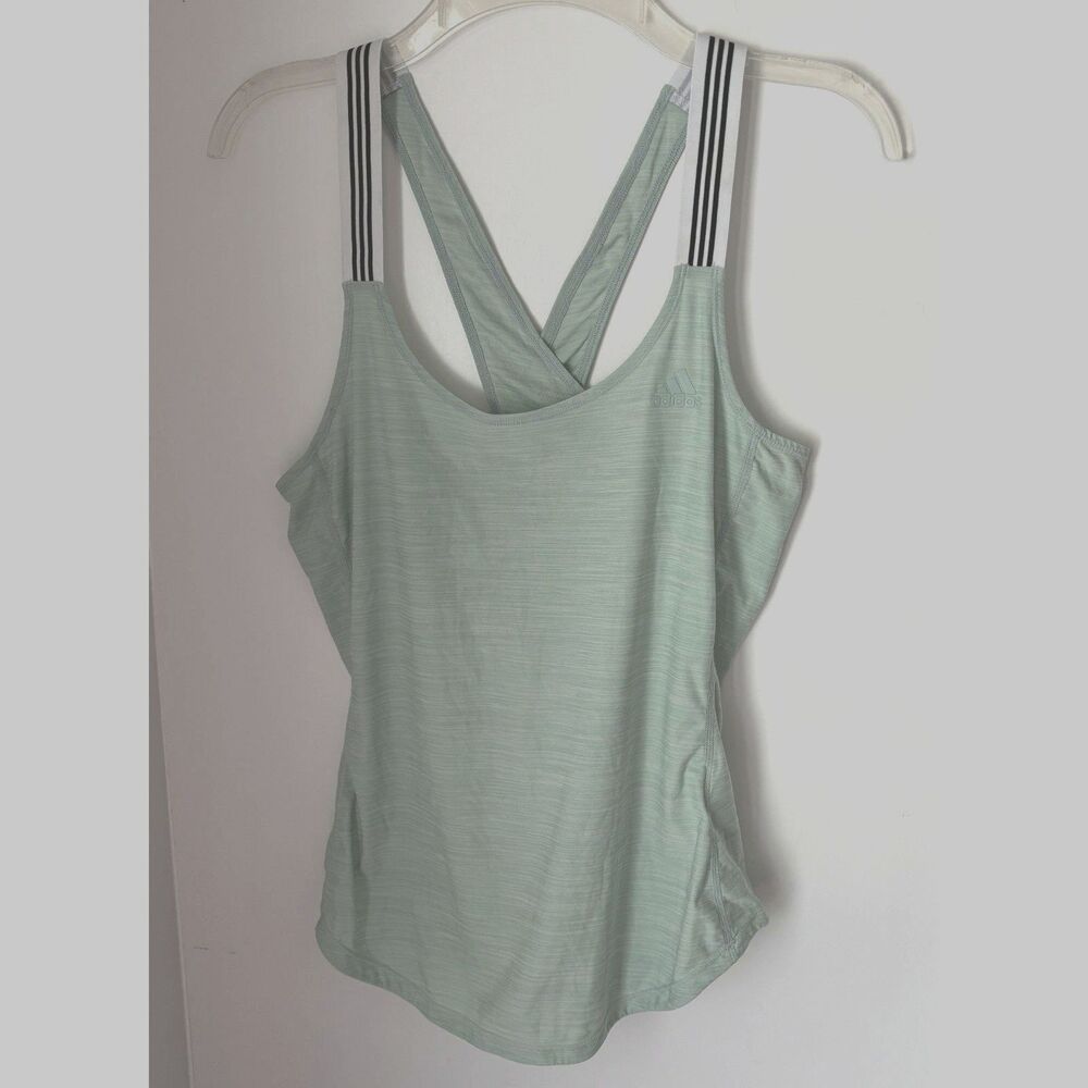 Women’s Adidas Climalite Mint Green Racerback Athletic Tank Top Size M #2